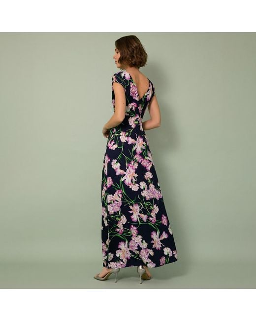 Alie Street London Blue Sophia Maxi Dress Petite Midnight Blossom
