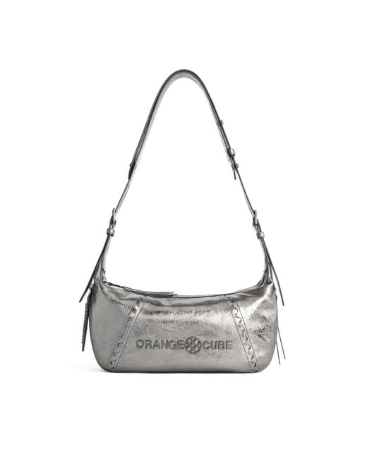 Orange Cube White Metropolitan Hobo Bag