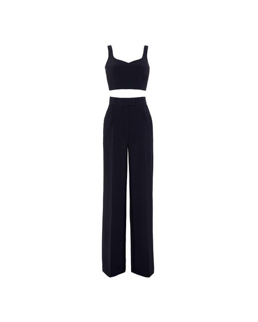 Nomi Fame Blue Mori Pant Set With Sleeveless Top