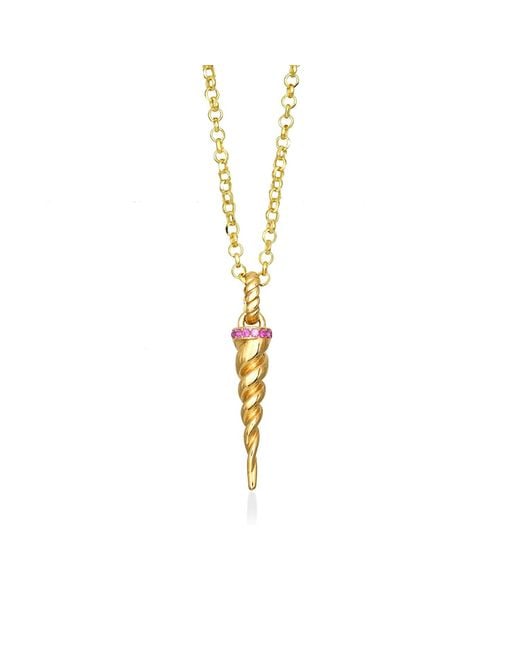 Myrto Katramadou Jewellery Metallic Unicorn Whisper – Necklace 18K-Plated 925 Ruby