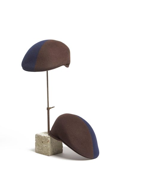 Dasmarca Hats Brown Presley Two Tone Blocked Felt Cap for men