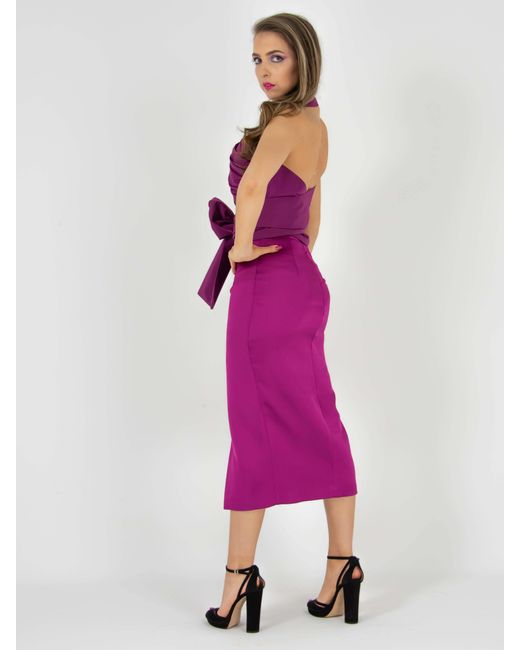 Tia Dorraine Purple Edge Of Desire High-waist Midi Skirt