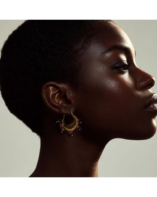 Edgar Navarro Jewelry Metallic Navarro Wrapped Statement Earrings With River Pearls