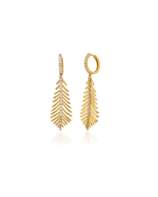 Milou Jewelry Metallic Rowan Leaf Drop Earrings