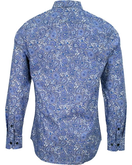 Lords of Harlech Blue Morris Pow Paisley Shirt for men