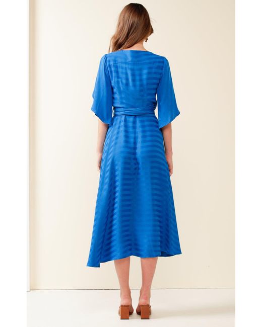 SACHA DRAKE Blue Hanworth House Wrap Dress In Cobalt