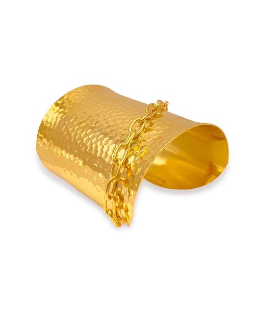 Jaredjamin Yellow Galilea Textured Cuff Bracelet