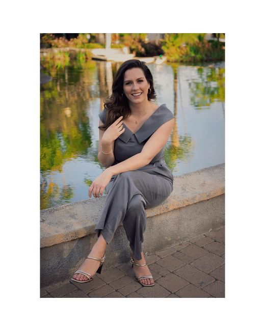 Femponiq Gray Off Shoulder Collared Crop Top