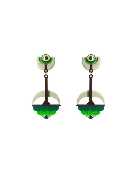 Gissa Bicalho Green Handmade Acrylic Earring Filianto