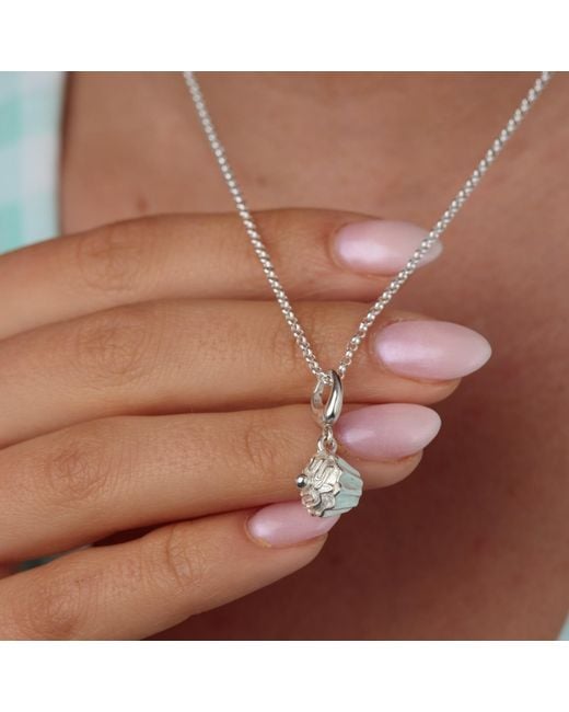 Lily Charmed Metallic Sterling Cupcake Charm Necklace