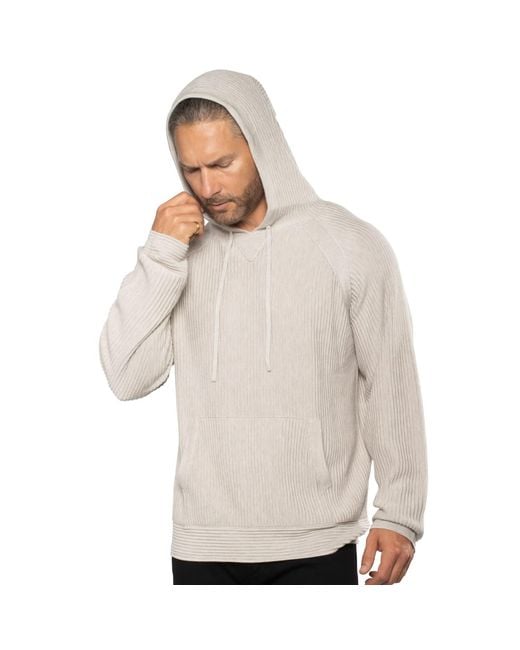 Weston Jon Boucher White Dune Ottoman Knit Luxury Hoodie With Silk & Wool for men