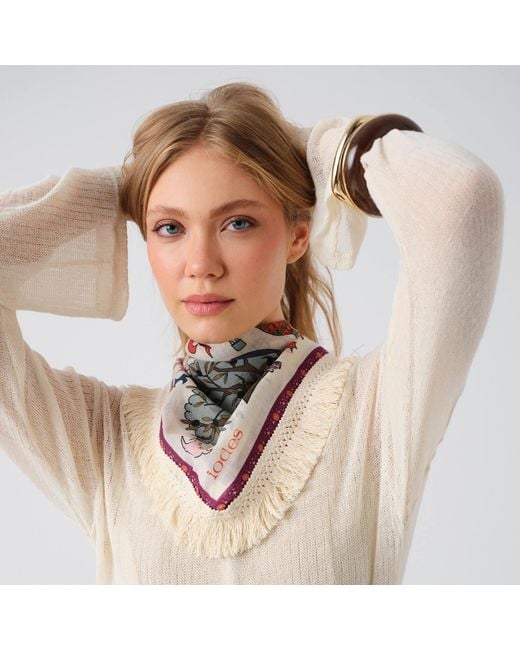 Iodes Pink Aura Fringed Scarf