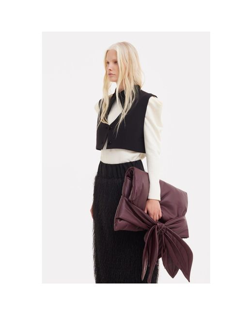 Julia Allert Black Cropped Button-Front Vest