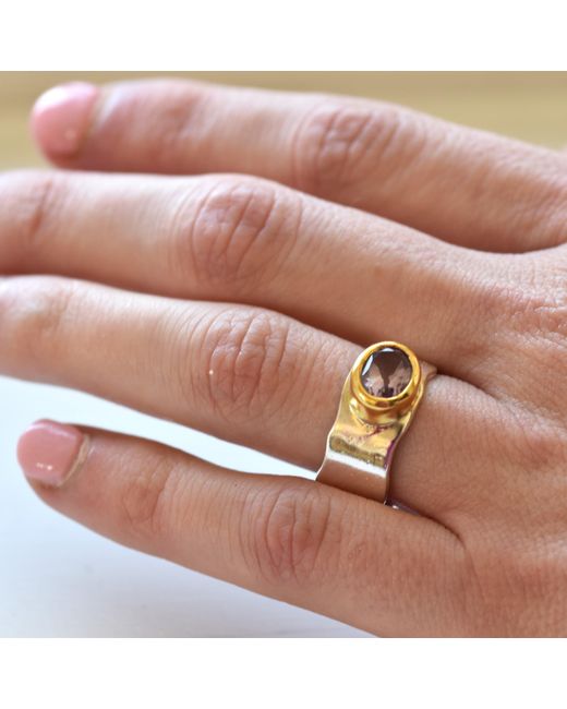 GEM BAZAAR Pink Amethyst Band Ring