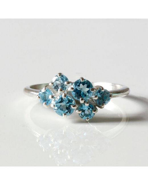 Lee Renee Blue Topaz Cluster Ring