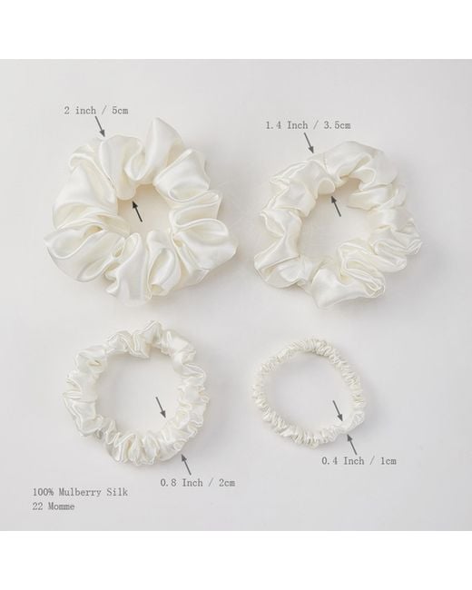 Soft Strokes Silk Black Set Of Four Pure Mulberry Silk Scrunchies