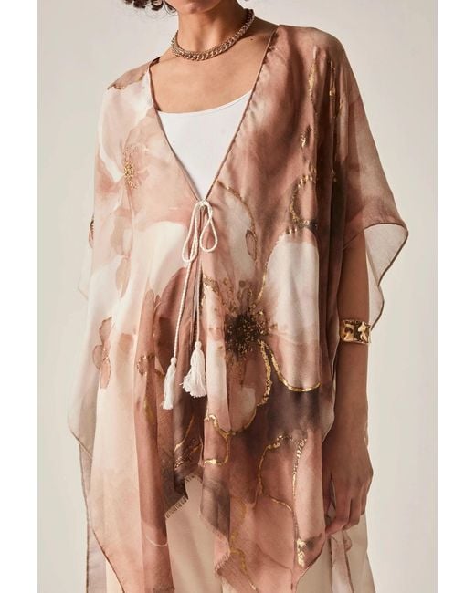 James Lakeland White Watercolour Floral Kaftan