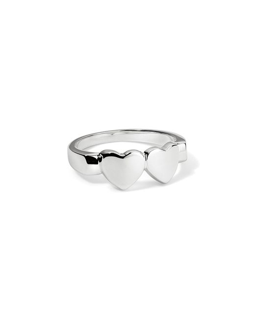 Déclarer White Og Double Heart Ring