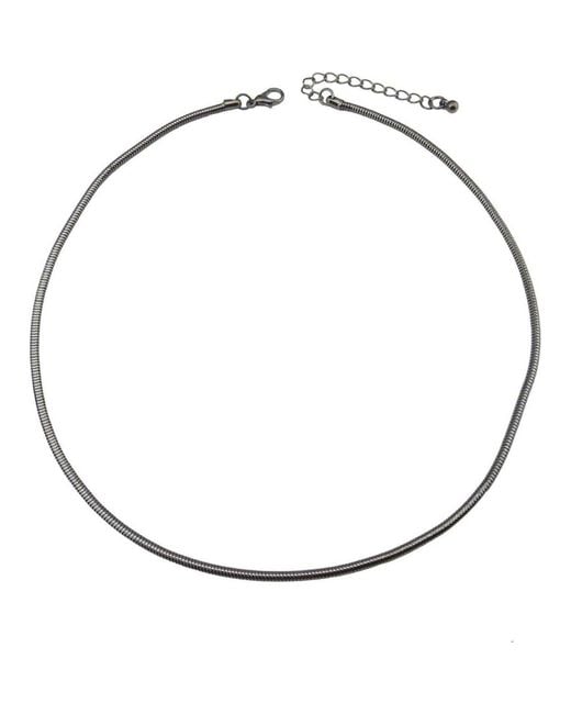 Bellus Domina Metallic Rhodium Plated Sterling Snake Chain Necklace