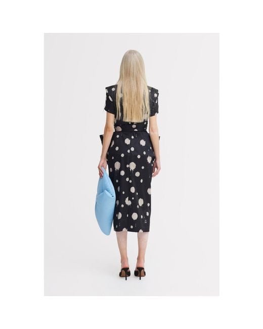 Julia Allert Black Polka Dot Midi Dress With Belt – Capsule Edition