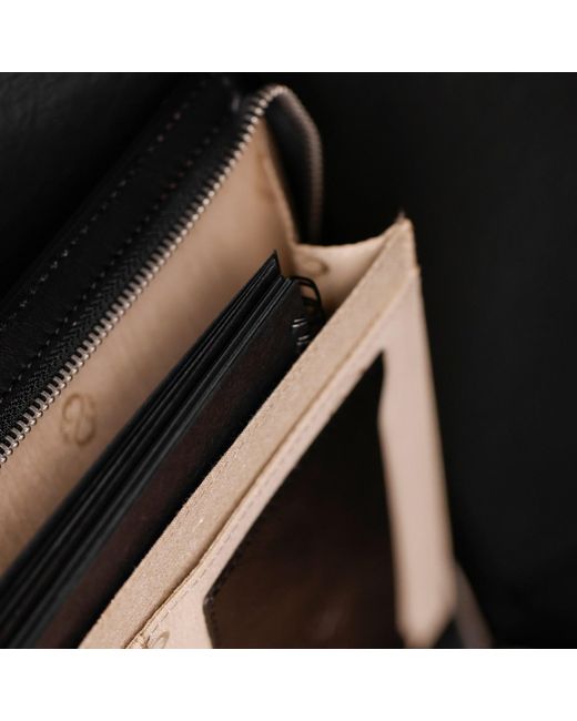 Time Resistance Black Leather Documents Folder Organizer