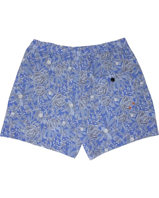 Lords of Harlech Blue Quack Cutout Floral Swim Short for men