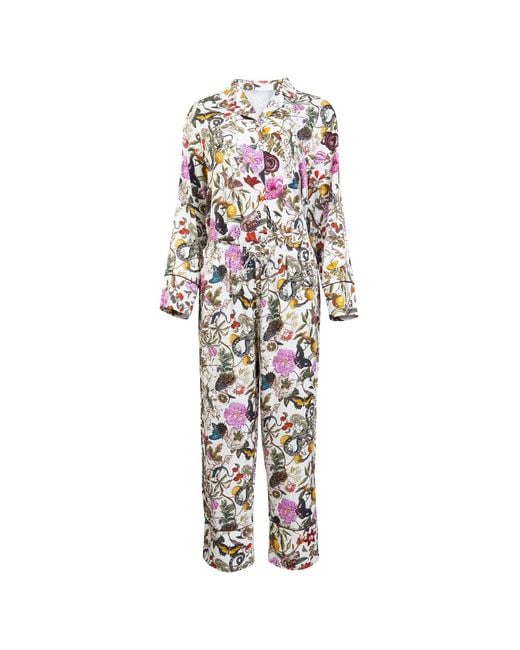 Fable England White Floral Engravings Pyjamas
