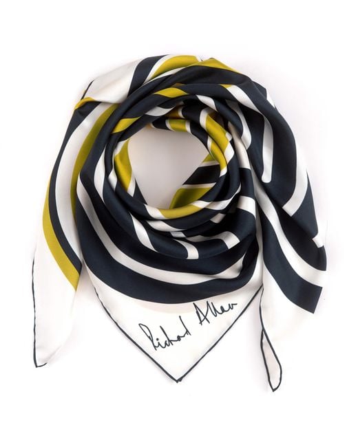 Richard Allan London Blue Circuit Silk Scarf