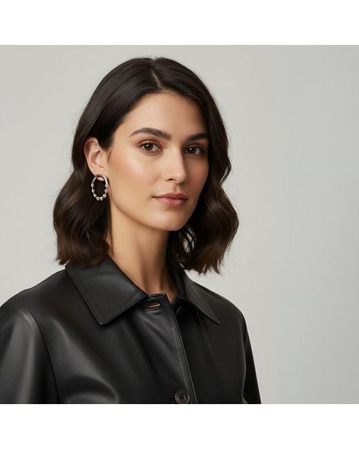 Jaredjamin Metallic Small Orbita Amari Post Earrings