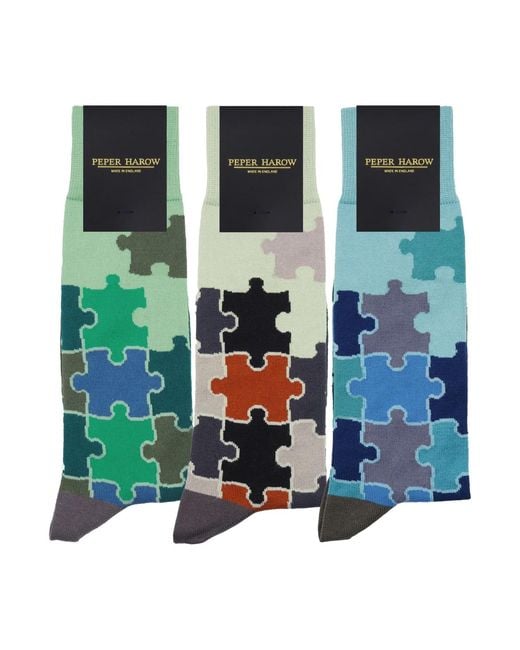 Peper Harow - Made in England Green Socks Bundle – Jigsaw for men