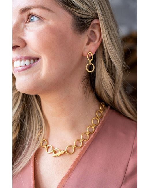 Loni Paul Jewelry Metallic Sculpted Circle Drop Earrings
