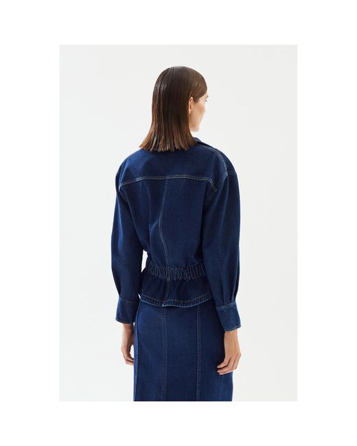 2Be4A Blue Waist Drawstring Denim Jacket