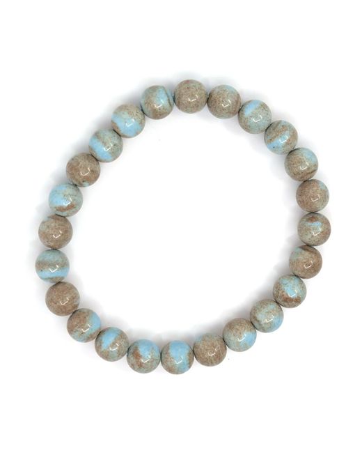 Shar Oke Metallic Ice Obsidian & Jasper Bracelet Stack for men