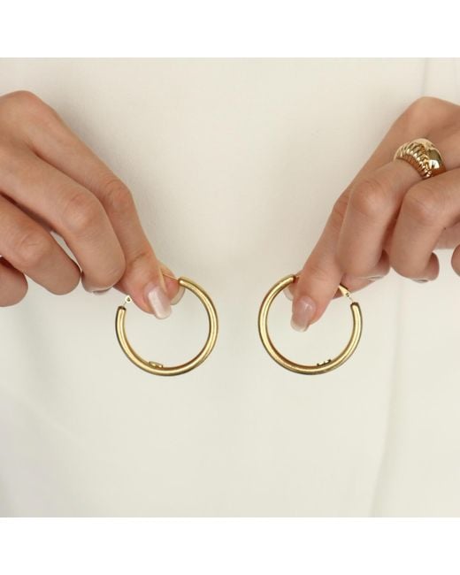 Retro Chic Metallic Retro Hoop Earrings