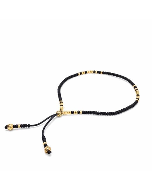 Nialaya Brown Beaded String Bracelet for men