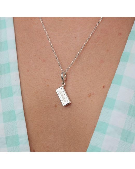 Lily Charmed Metallic Sterling Bourbon Biscuit Charm Necklace
