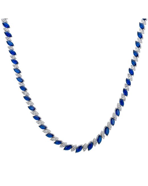 Latelita London Blue Viscountess Statement Tennis Necklace Sapphire