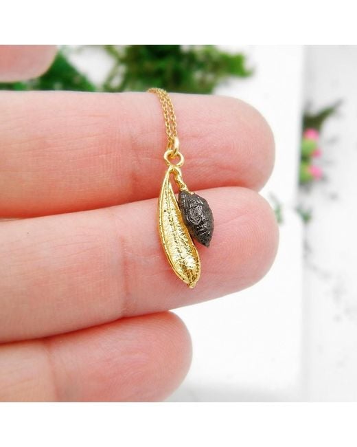 Mother Nature Jewelry Metallic Leaf Pendant, Handmade & Rhodium Two-Tone Necklace
