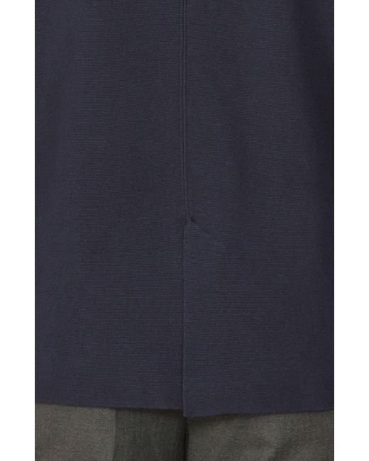 Paul James Knitwear Blue Lightweight Cotton Cornelius Formal Knitted Blazer for men