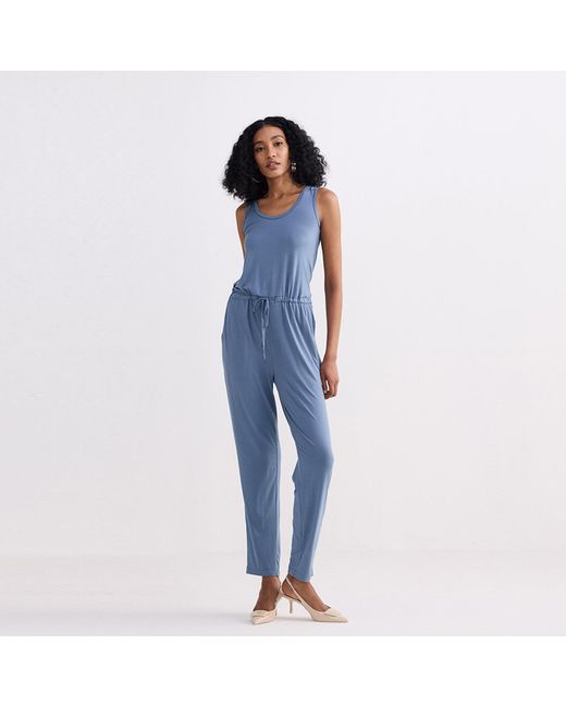 REISTOR Blue Relaxed Drawstring Jumpsuit