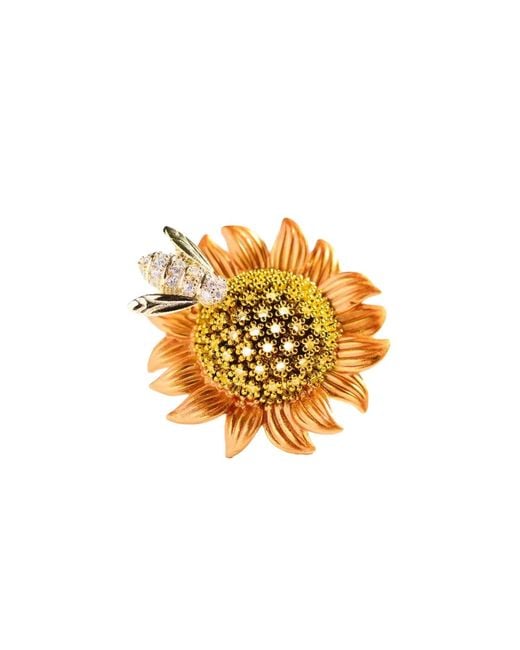 Chanel Joan Elkayam Metallic Sunflower Bee Brooch