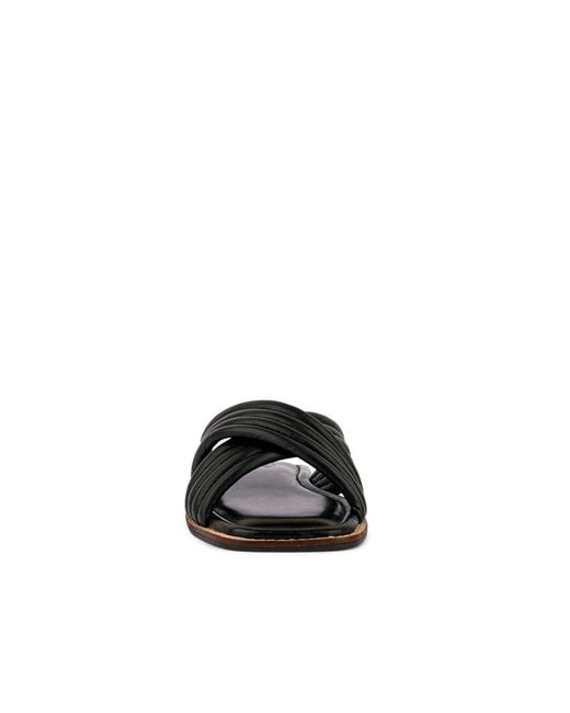 Rag & Co Black Eura Quilted Leather Flats By Rag & Co