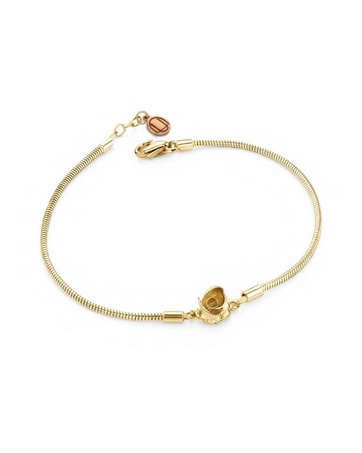 Unaloe Metallic Lepeace Rose Adjustable Vermeil Snake Chain Bracelet For