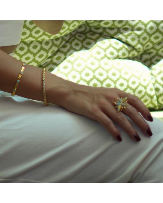 Ebru Jewelry Metallic Diamond & Dainty Bangle Bracelet