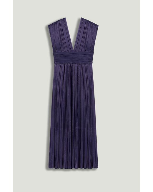 Nocturne Blue Sleeveless V-Neck Midi Dress