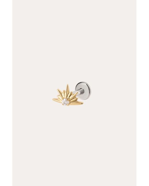 Vanhi Metallic Sunburst Threadless Flat Back Titanium Cartilage Stud