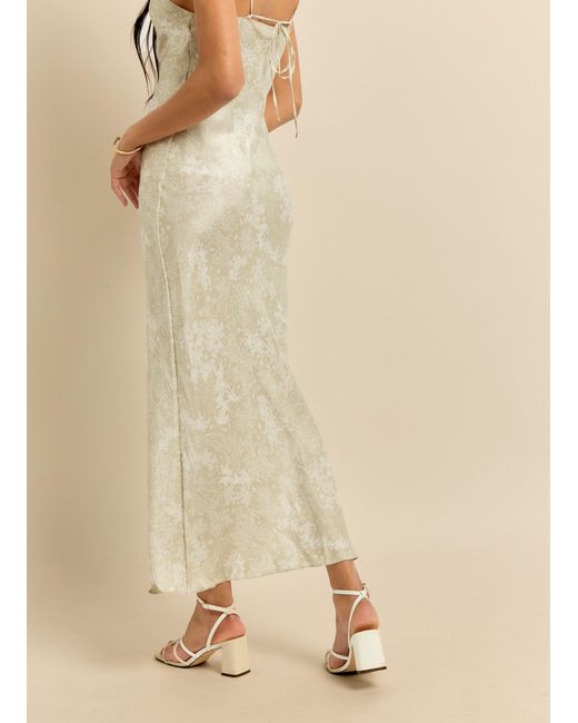 Lily Rou White Neutrals Coral Silk Midi Slip Dress