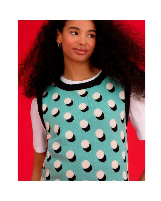 INGMARSON Green Oversized Polka Dot Vest