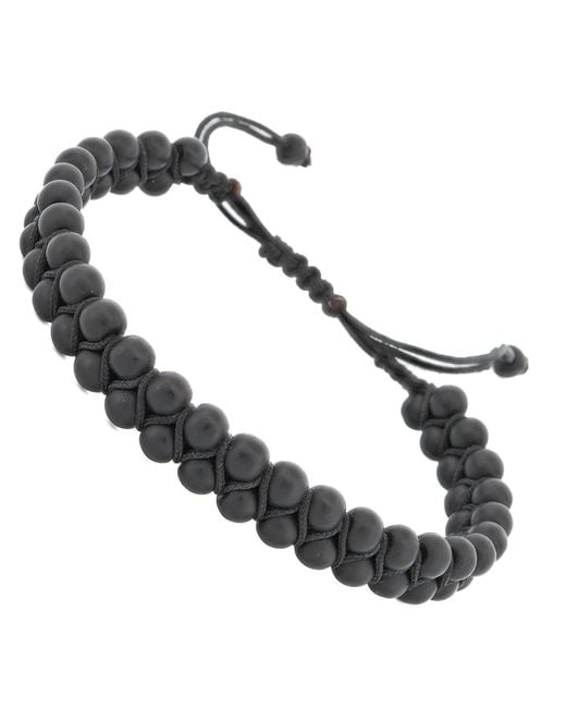 Ebru Jewelry Metallic Onyx Stone Beaded Striking Bracelet for men