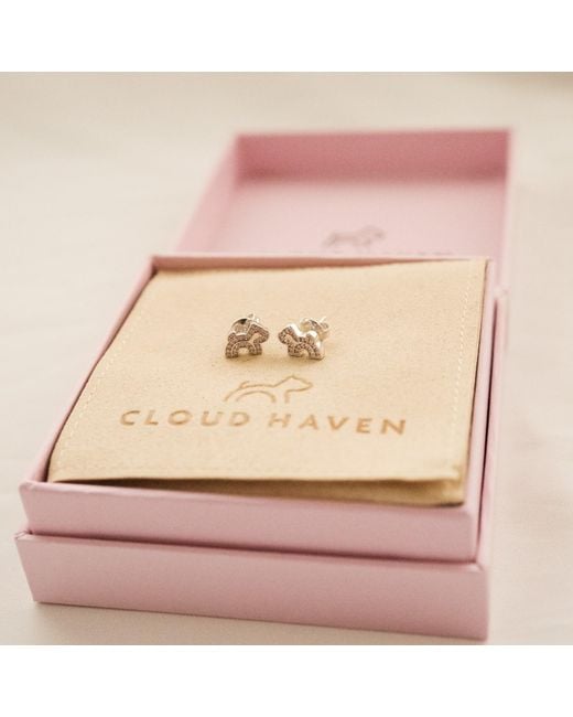 Cloud Haven Metallic Logo Stud Earrings